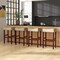 Costway Set of 2 Bar Stools Counter Height Saddle Kitchen Chairs with Wooden Legs